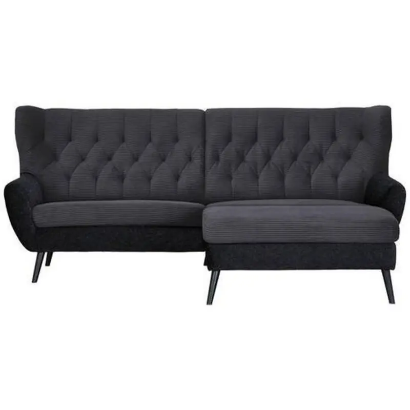 Ecksofa in Cord Anthrazit 237/165 cm