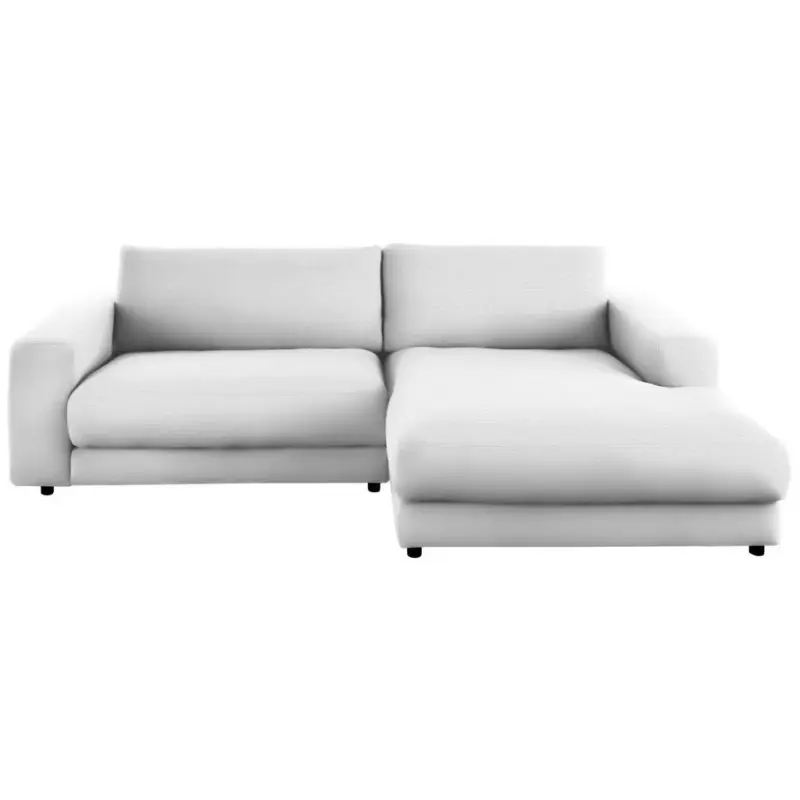 Ecksofa in Chenille Wei&szlig; 270/190 cm