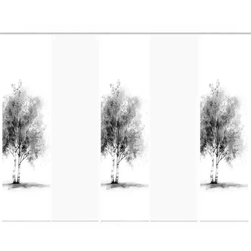 Fl&auml;chenvorhang in Wei&szlig;, Grau Hochglanz blickdicht