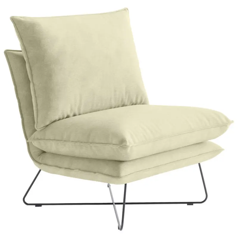 Sessel in Velours Beige