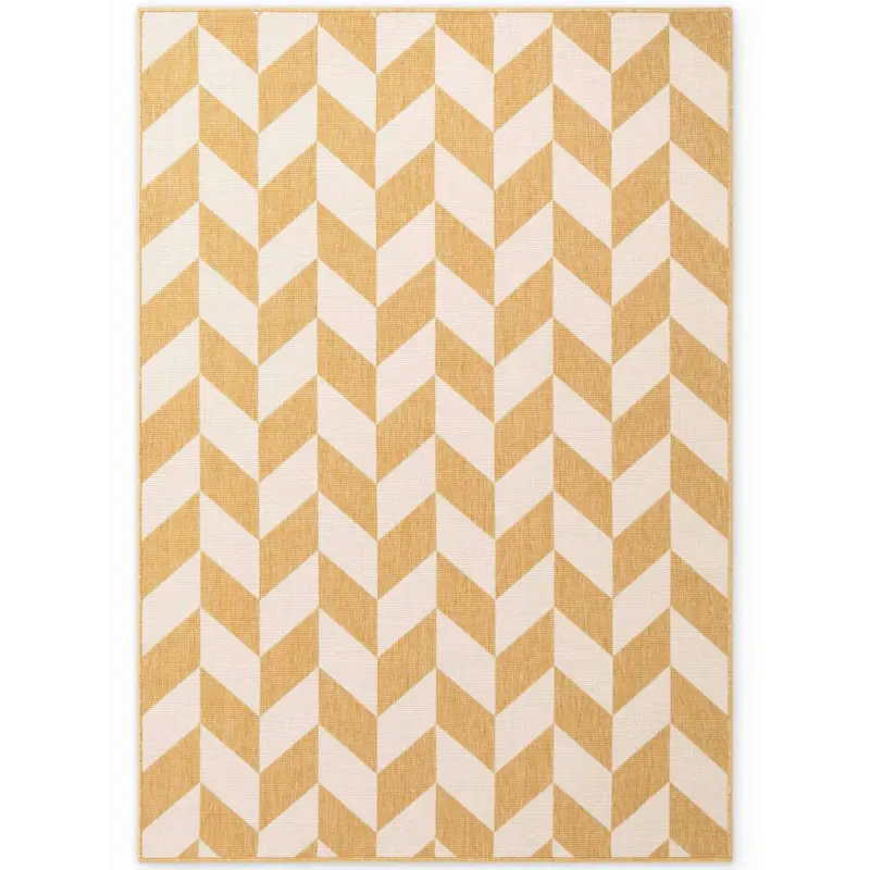 Flachwebeteppich 200/300 cm Haringey Wei&szlig;, Dunkelgelb