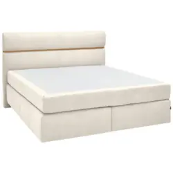 Boxspringbett 180/200 cm in Creme, Eichefarben