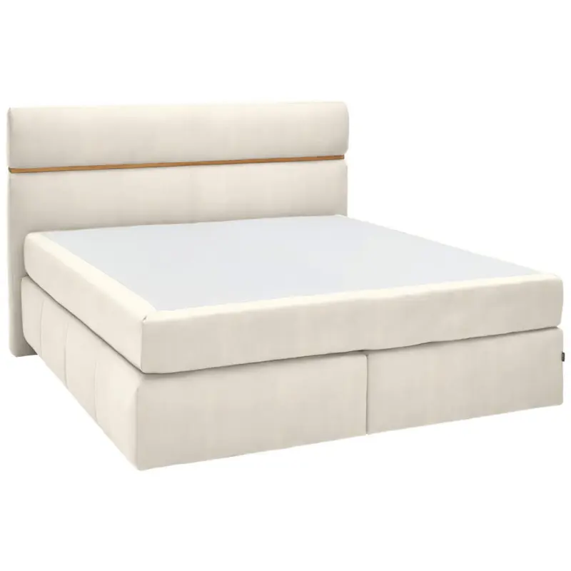 Boxspringbett 180/200 cm in Creme, Eichefarben