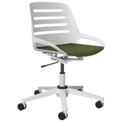 Drehstuhl in Wei&szlig;, Hellgr&uuml;n