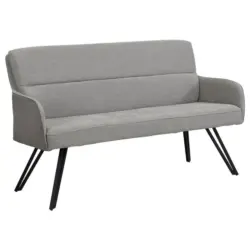 Sitzbank in Metall, Textil Schwarz, Hellgrau