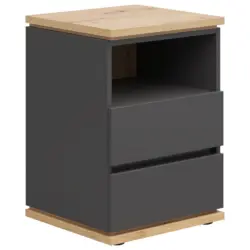 Nachtk&auml;stchen 45/63/42 cm in Graphitfarben, Wei&szlig;