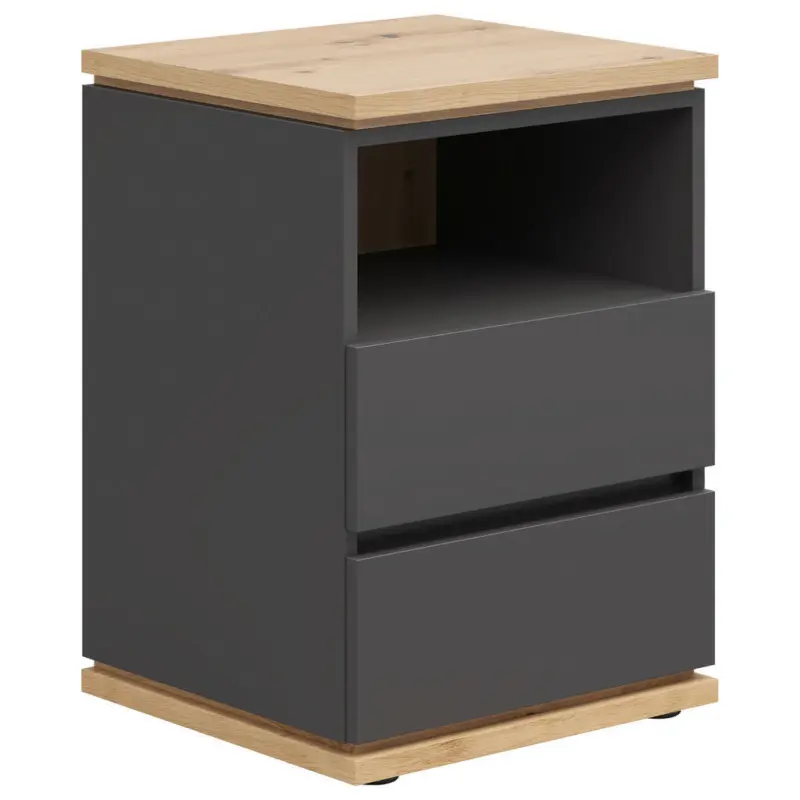 Nachtk&auml;stchen 45/63/42 cm in Graphitfarben, Wei&szlig;