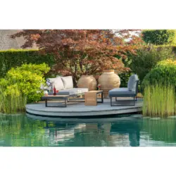 Loungegarnitur 253/70/175 cm Teakholz Aluminium