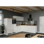 XXXLutz Lauterach - Ihr M&ouml;belhaus bei Bregenz Eckk&uuml;che 300/240 cm in Wei&szlig;, Eiche Wotan, Wei&szlig; Hochglanz