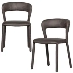 Stuhl-Set 2 St&uuml;ck Lederlook