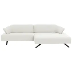 Ecksofa in Struktur Creme 276/165 cm