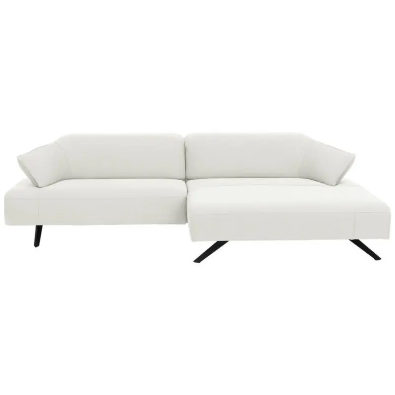 Ecksofa in Struktur Creme 276/165 cm