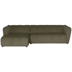 Ecksofa Livoli in Chenille Gr&uuml;n 246/160 cm