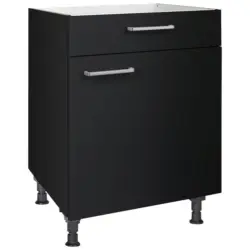 Kochfeldumbauschrank 60/87/56 cm in Schwarz