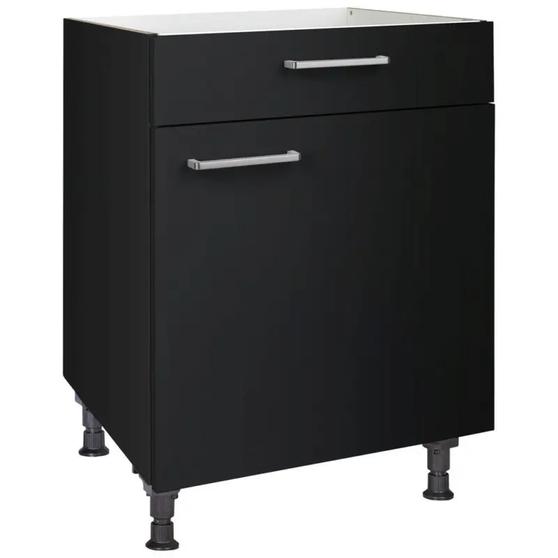 Kochfeldumbauschrank 60/87/56 cm in Schwarz