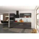 XXXLutz Lauterach - Ihr M&ouml;belhaus bei Bregenz K&uuml;chenblock 290 cm in Anthrazit, Eichefarben, Anthrazit Hochglanz