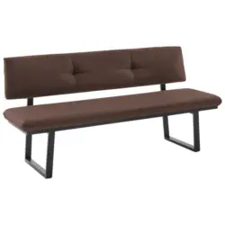 Sitzbank 180/86/60 cm in Schwarz, Hellbraun