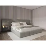 XXXLutz Lauterach - Ihr M&ouml;belhaus bei Bregenz Polsterbett gepolstertes Kopfteil, Lattenrost, Bettkasten Hellgrau 200/200 cm