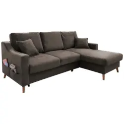 Ecksofa in Struktur Braun 228/150 cm