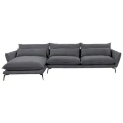 Ecksofa in Webstoff Anthrazit 165/338 cm