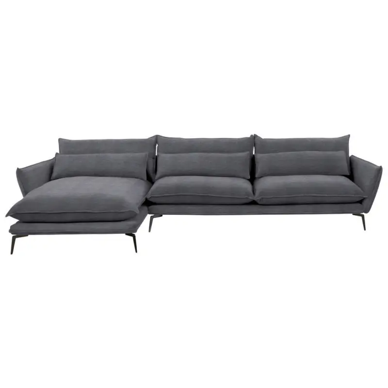 Ecksofa in Webstoff Anthrazit 165/338 cm