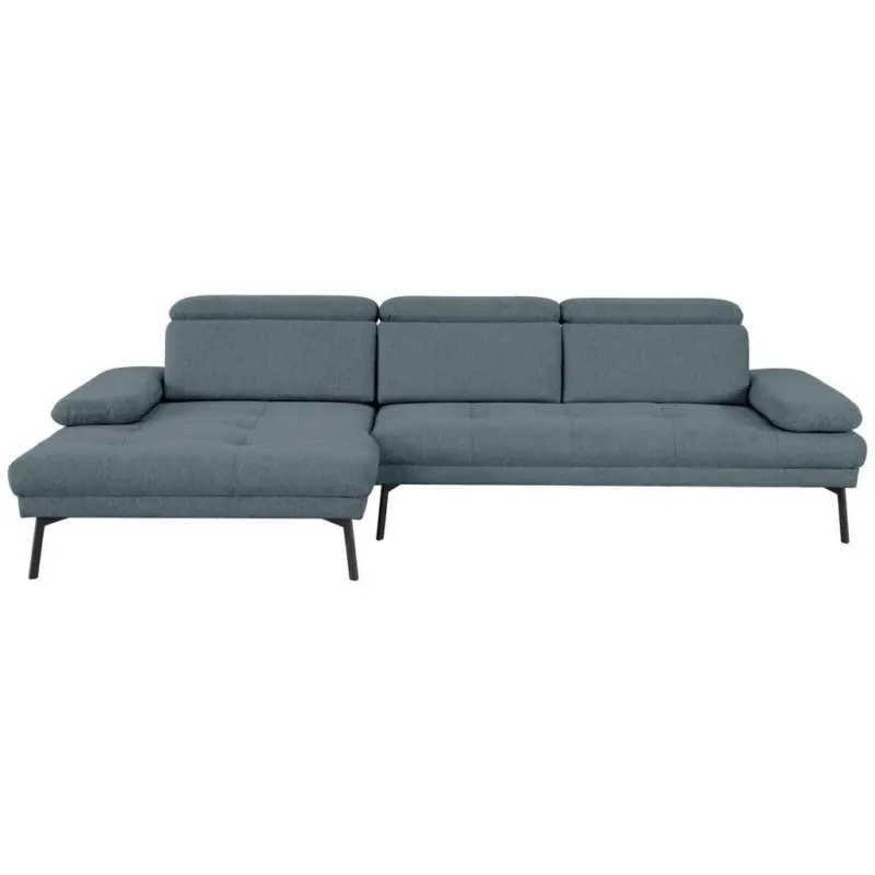 Ecksofa More_LZ in Webstoff Blau 188/296 cm