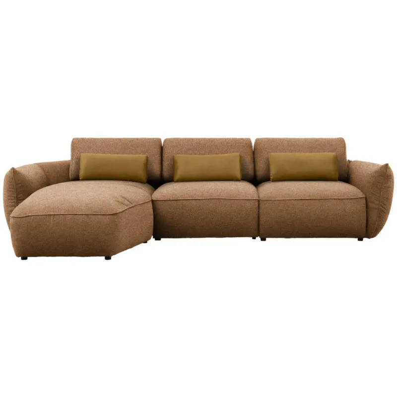 Ecksofa in Chenille Rostfarben 190/340 cm