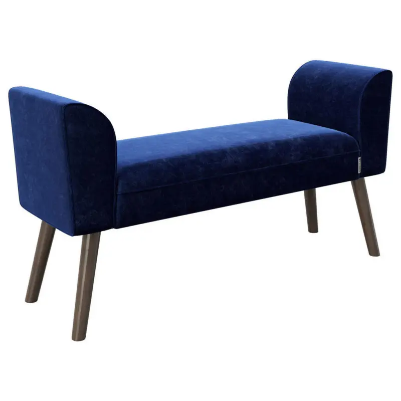 Hockerbank in Textil Grau