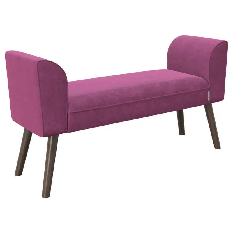 Hockerbank in Textil Lila