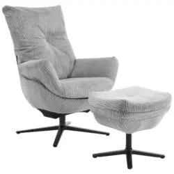 Relaxsesselset in Metall, Textil Grau, Schwarz