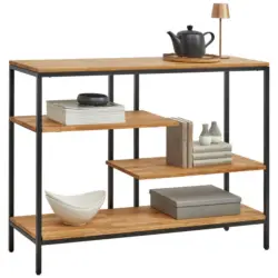 Regal 120/90/35 cm Schwarz, Eichefarben