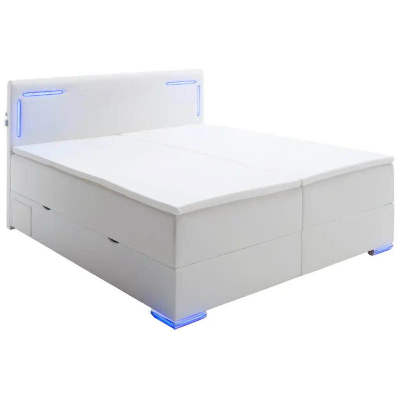 Boxspringbett 180/200 cm in Wei&szlig;
