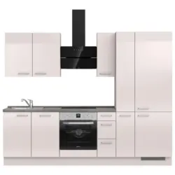 K&uuml;chenleerblock 270 cm in Schieferfarben, Hellgrau