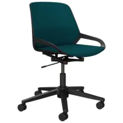 Drehstuhl in Schwarz, Petrol