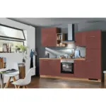 XXXLutz Lauterach - Ihr M&ouml;belhaus bei Bregenz K&uuml;chenblock 280 cm in Rot, Eichefarben