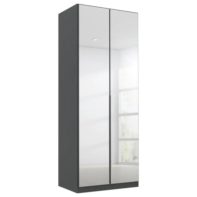 Dreht&uuml;renschrank in Grau, Silberfarben