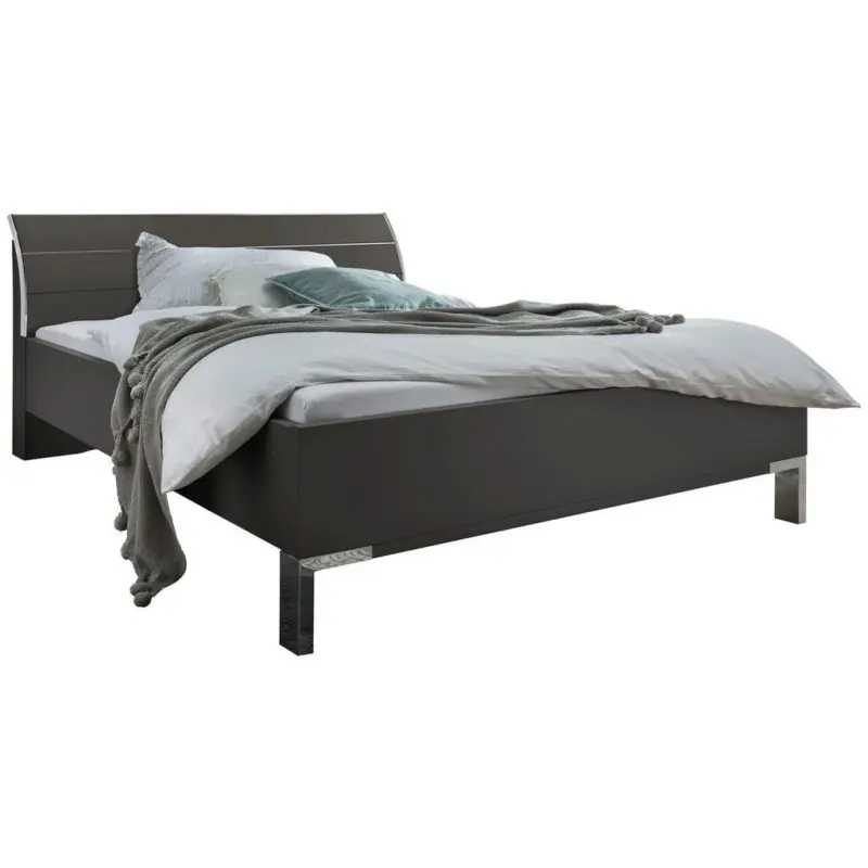Bett 200/200 cm in Dunkelgrau