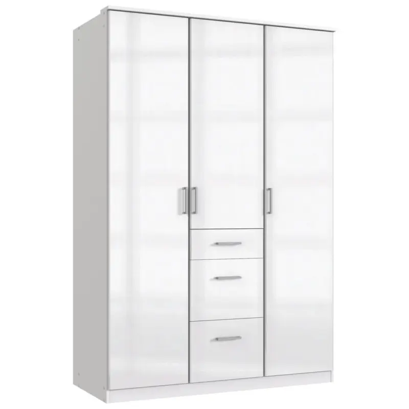 Kleiderschrank in Wei&szlig;, Wei&szlig; Hochglanz