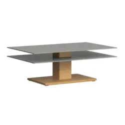 Couchtisch in Holz, Glas, Holzwerkstoff 120/75/43 cm