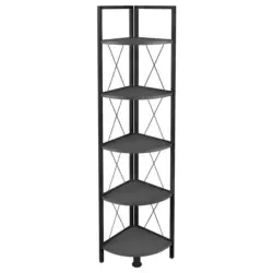 Eckregal in 34/160/34 cm Anthrazit, Schwarz