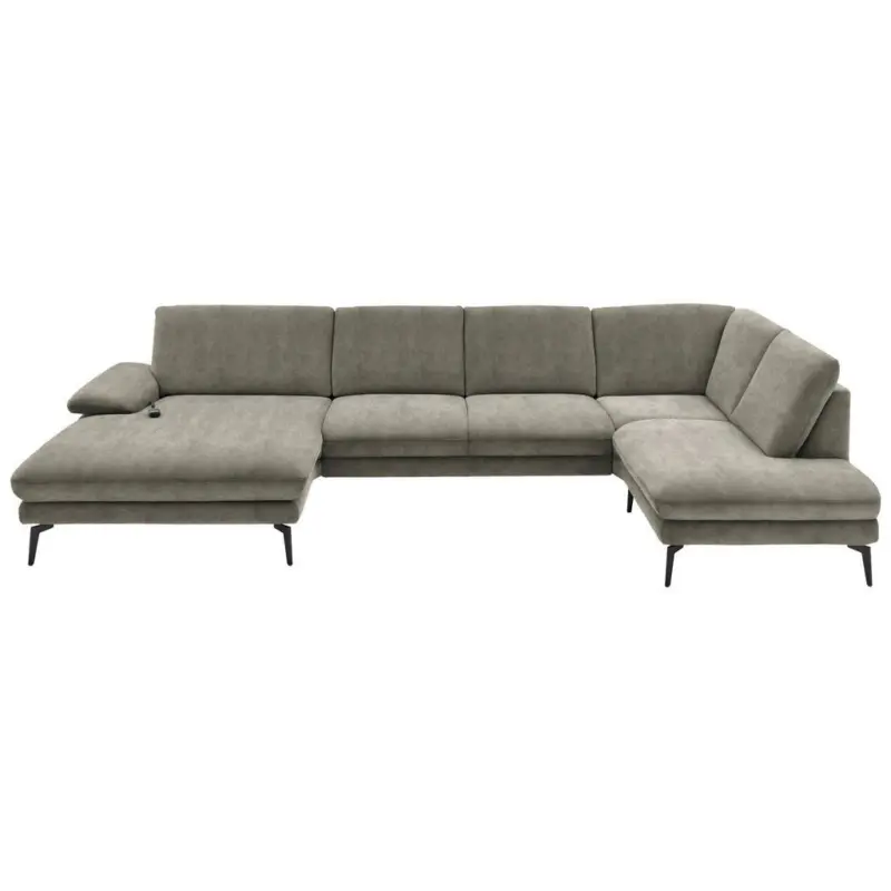 Wohnlandschaft in Velours Grau