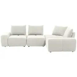 Ecksofa in Velours Creme 326/236 cm