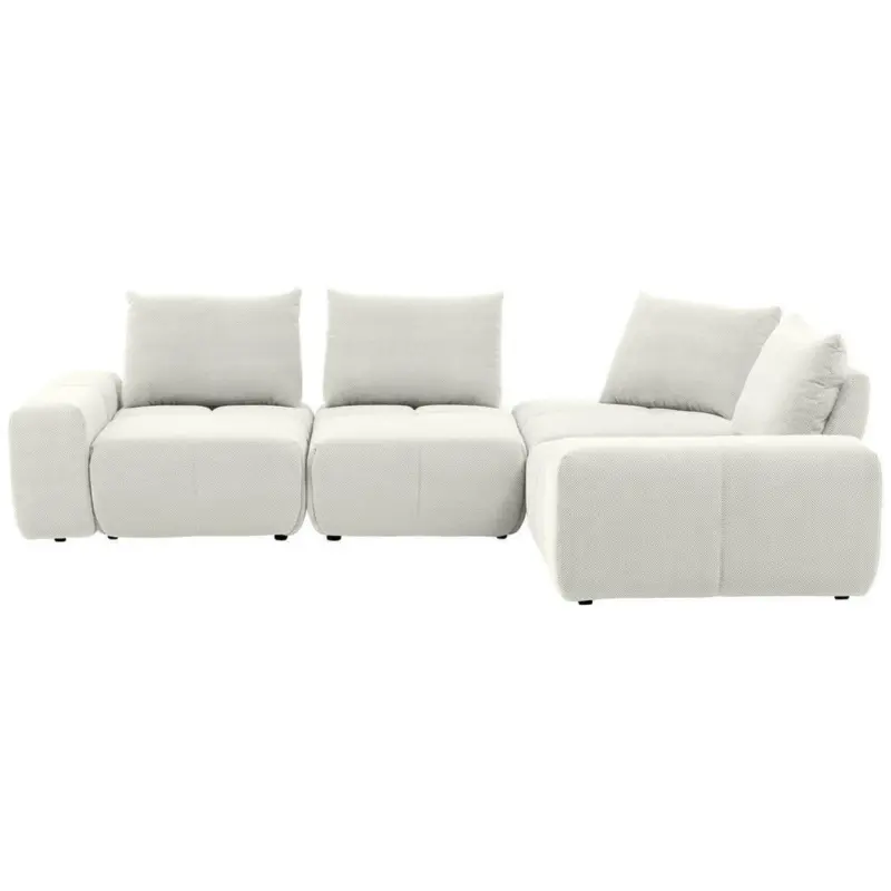 Ecksofa in Velours Creme 326/236 cm