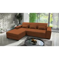 Ecksofa Classic in Struktur, Boucl&eacute; Rostfarben
