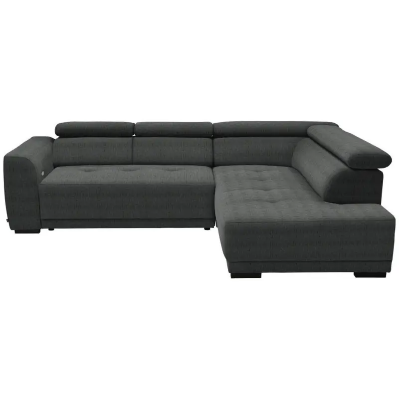 Ecksofa in Chenille Dunkelgrau 284/205 cm