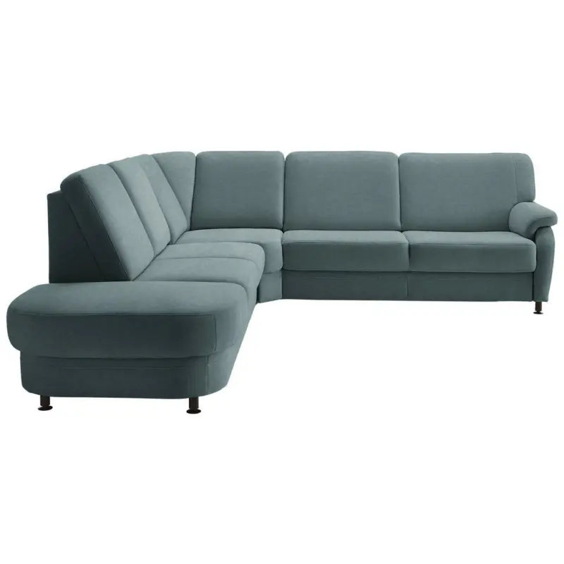 Ecksofa in Flachgewebe Blaugrau 287/269 cm