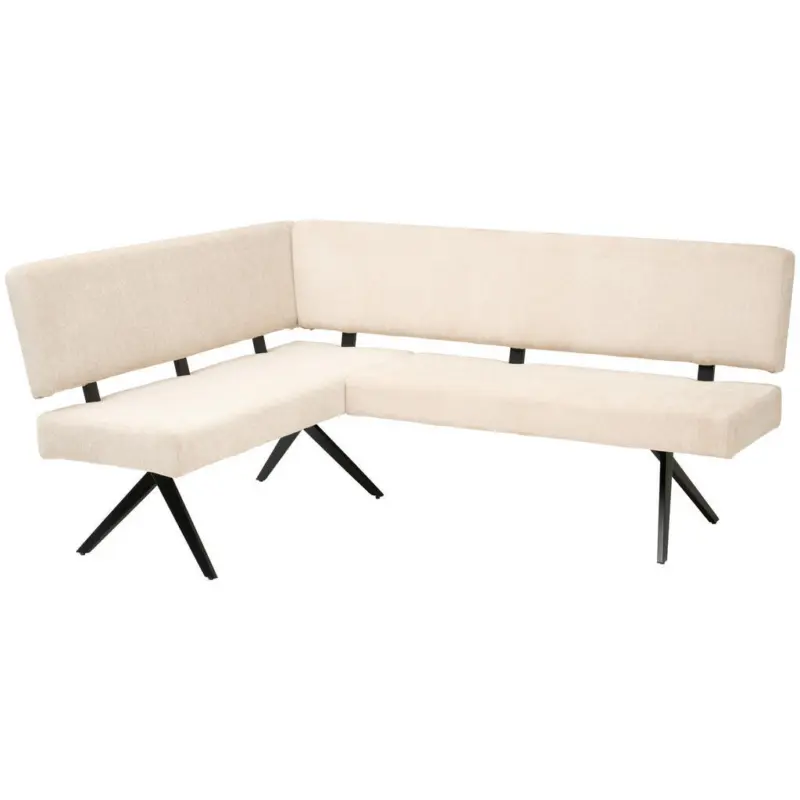 Eckbank 150/190 cm in Schwarz, Beige