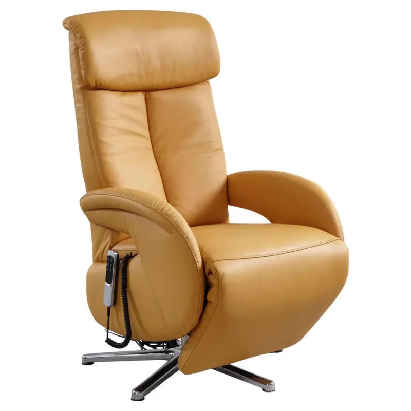 Relaxsessel in Leder Currygelb