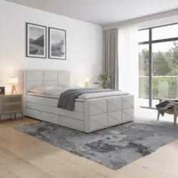 Boxspringbett 140/200 cm in Hellgrau