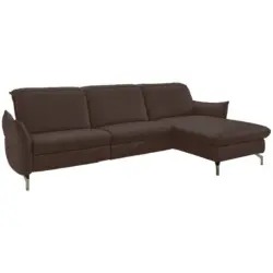 Ecksofa in Lederlook (vegan) Dunkelbraun 263/179 cm